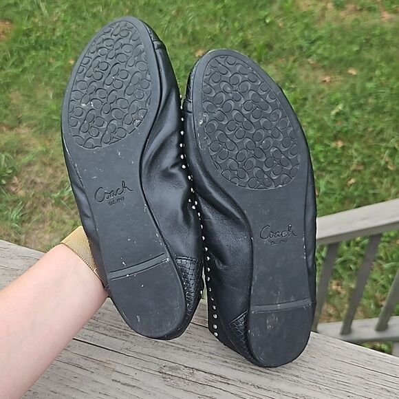 Coach Delia studded and snakeskin flats size 8.5 - Picture 8 of 9